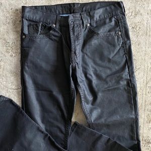 Black leather like men’s pants